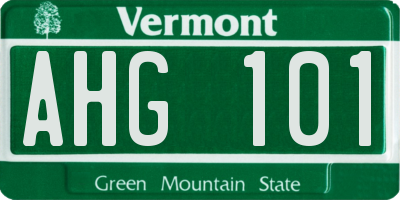 VT license plate AHG101