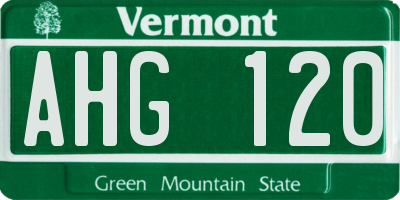 VT license plate AHG120