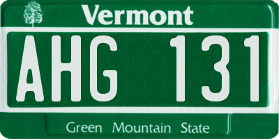 VT license plate AHG131