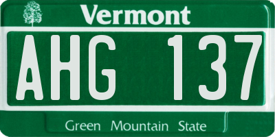 VT license plate AHG137