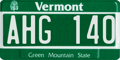 VT license plate AHG140