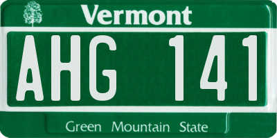 VT license plate AHG141