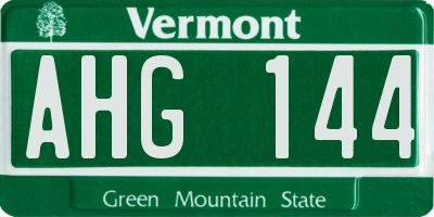 VT license plate AHG144