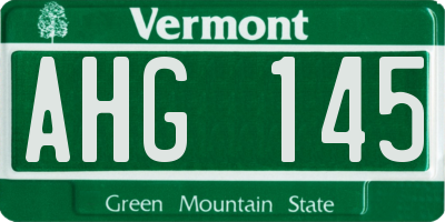 VT license plate AHG145