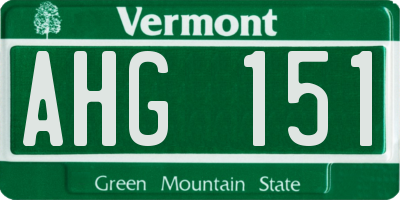 VT license plate AHG151