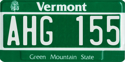 VT license plate AHG155