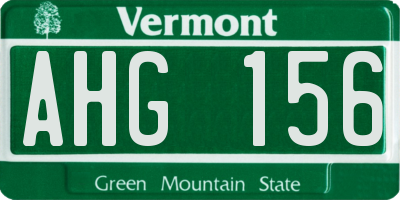 VT license plate AHG156