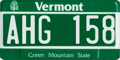VT license plate AHG158