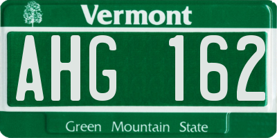 VT license plate AHG162