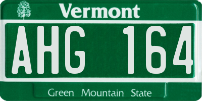 VT license plate AHG164