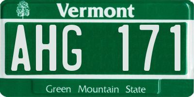 VT license plate AHG171