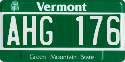 VT license plate AHG176