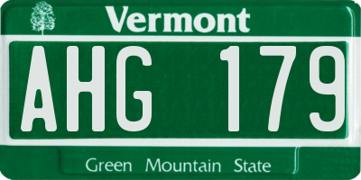 VT license plate AHG179