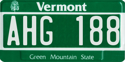 VT license plate AHG188