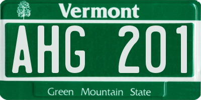 VT license plate AHG201