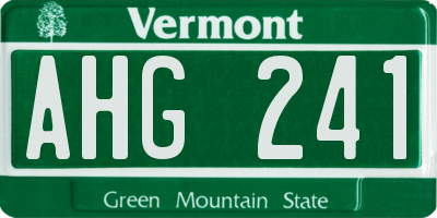 VT license plate AHG241
