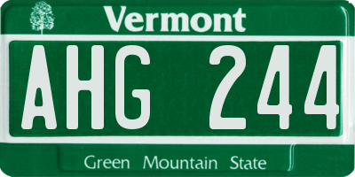 VT license plate AHG244