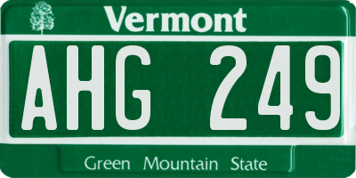 VT license plate AHG249