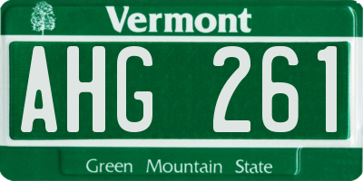 VT license plate AHG261