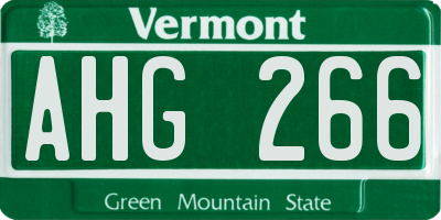 VT license plate AHG266