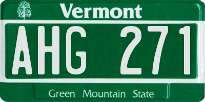 VT license plate AHG271