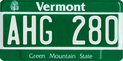 VT license plate AHG280