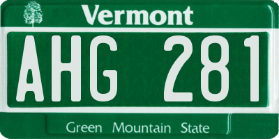 VT license plate AHG281