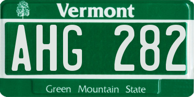 VT license plate AHG282