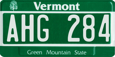 VT license plate AHG284