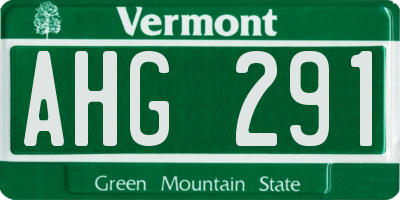 VT license plate AHG291