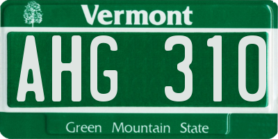 VT license plate AHG310