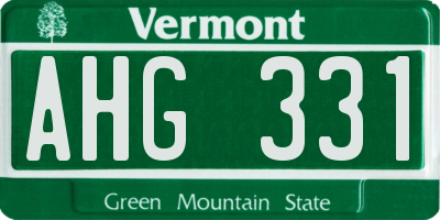 VT license plate AHG331