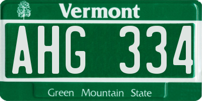 VT license plate AHG334