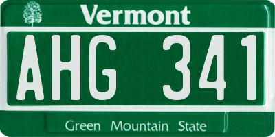 VT license plate AHG341