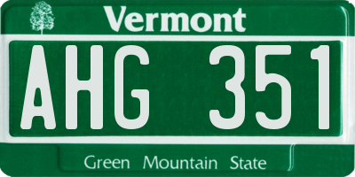 VT license plate AHG351