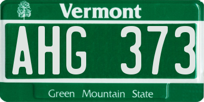 VT license plate AHG373