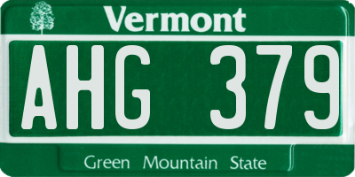 VT license plate AHG379
