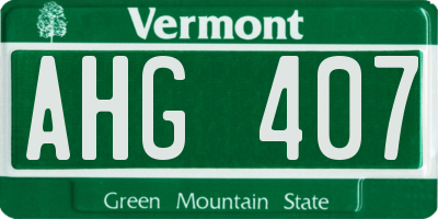 VT license plate AHG407