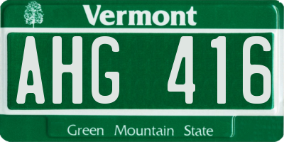 VT license plate AHG416