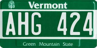 VT license plate AHG424