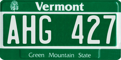 VT license plate AHG427