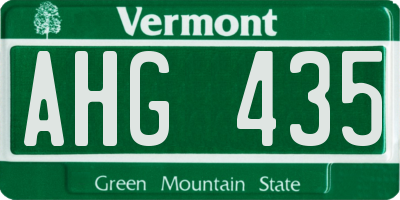 VT license plate AHG435