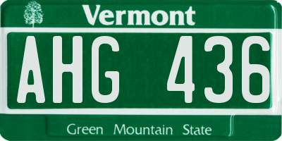 VT license plate AHG436