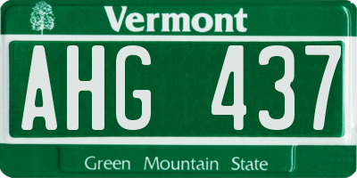 VT license plate AHG437