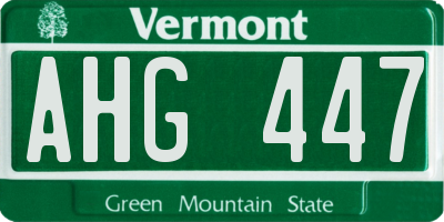VT license plate AHG447