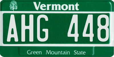 VT license plate AHG448