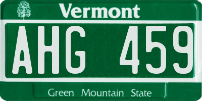 VT license plate AHG459