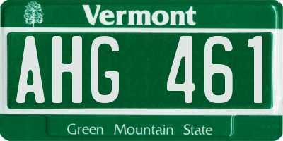 VT license plate AHG461