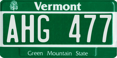 VT license plate AHG477