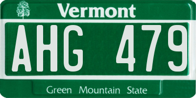 VT license plate AHG479